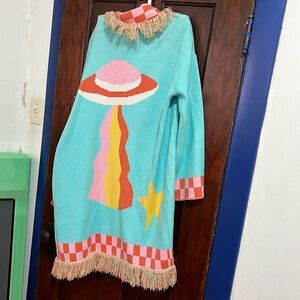 Dressed in LALA UFO oversized cardigan
